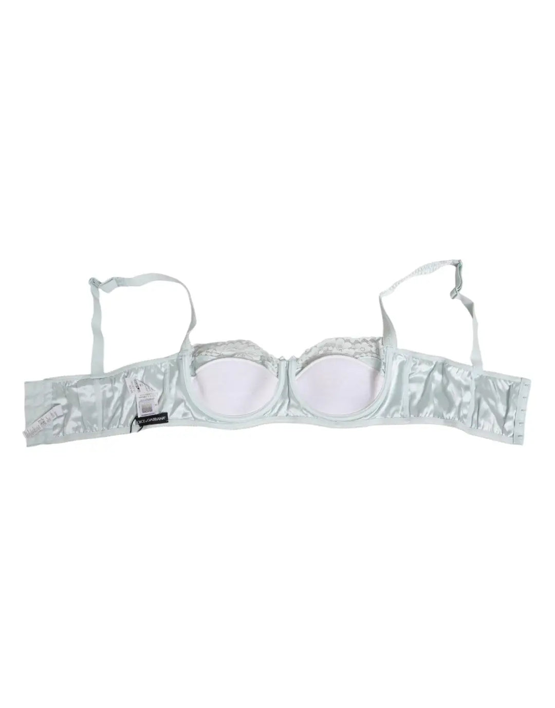 Dolce &amp; Gabbana Light Blue Silk Semi-Padded Balconette Underwear