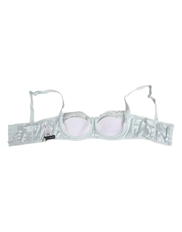 Dolce &amp; Gabbana Light Blue Silk Semi-Padded Balconette Underwear