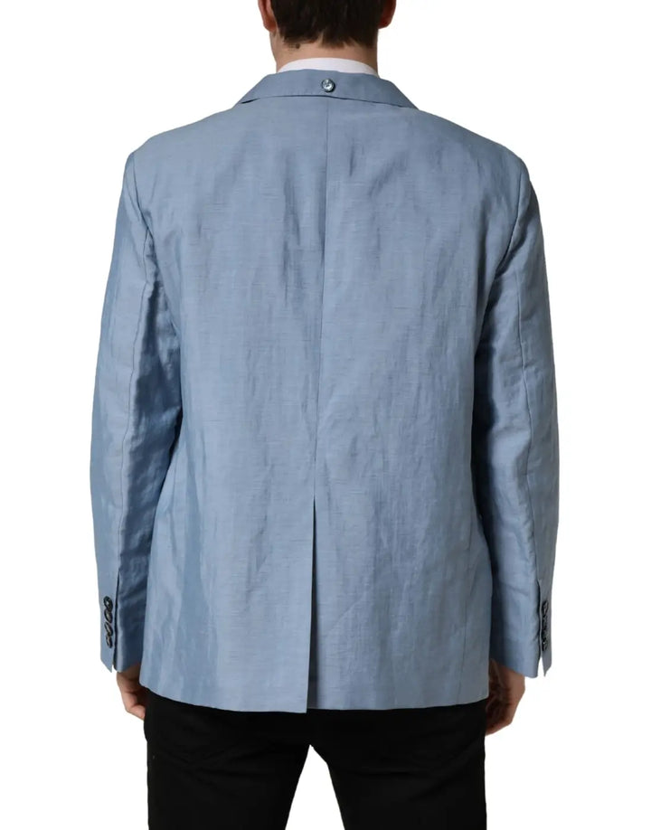 Dolce &amp; Gabbana Light Blue Single Breasted Men Jacket Blazer