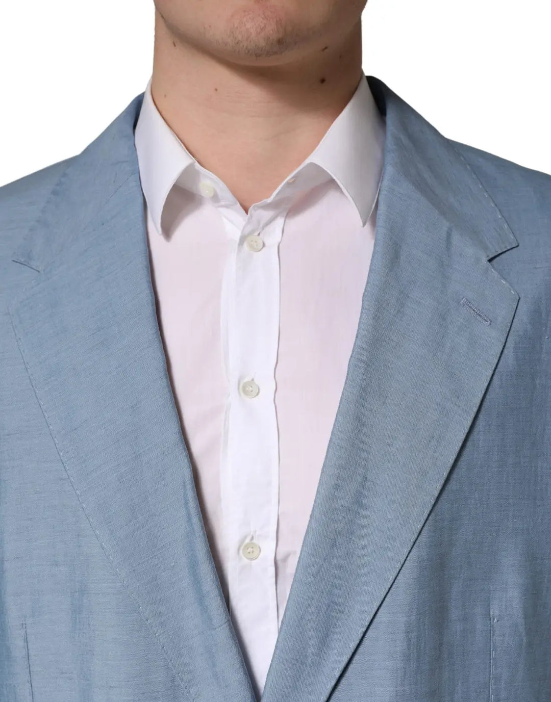 Dolce &amp; Gabbana Light Blue Single Breasted Men Jacket Blazer