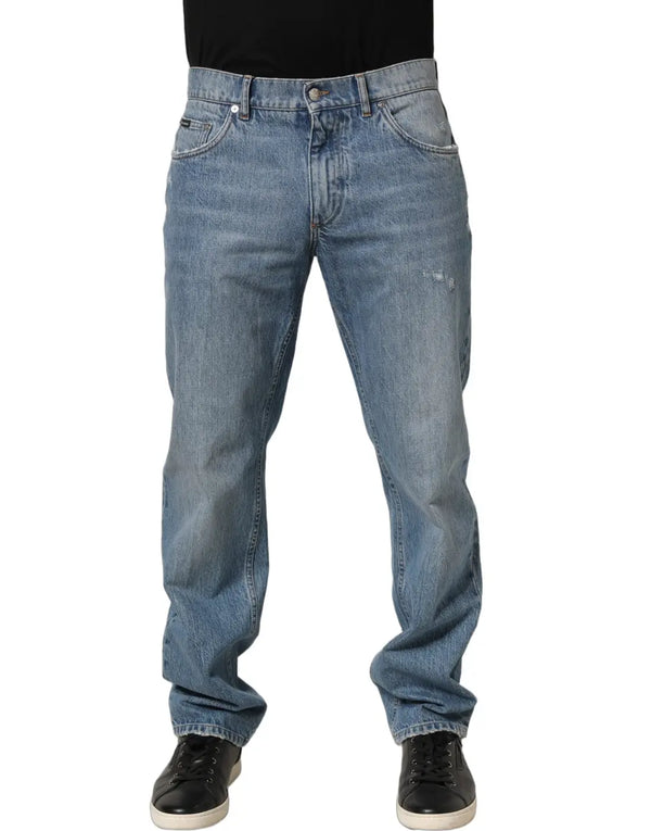 Dolce & Gabbana Light Blue Washed MidWaist Classic Denim Jeans