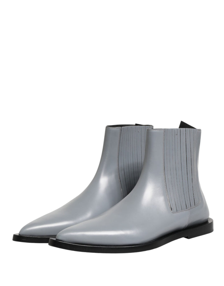 Dolce &amp; Gabbana Light Gray Chelsea Short Ankle Boots Shoes