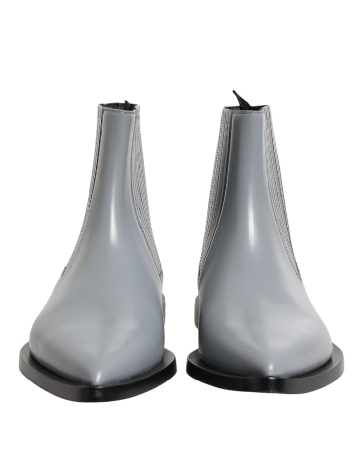 Dolce &amp; Gabbana Light Gray Chelsea Short Ankle Boots Shoes