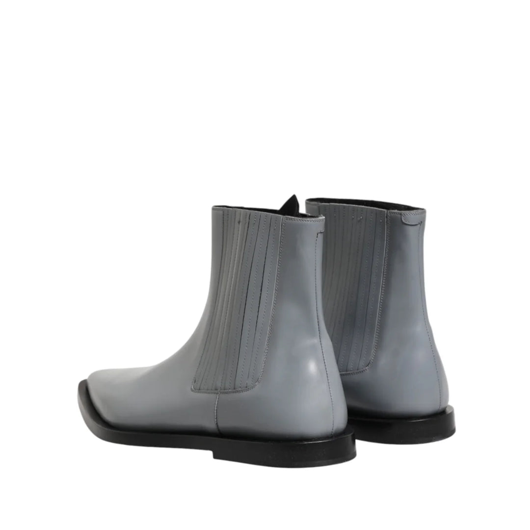 Dolce &amp; Gabbana Light Gray Chelsea Short Ankle Boots Shoes