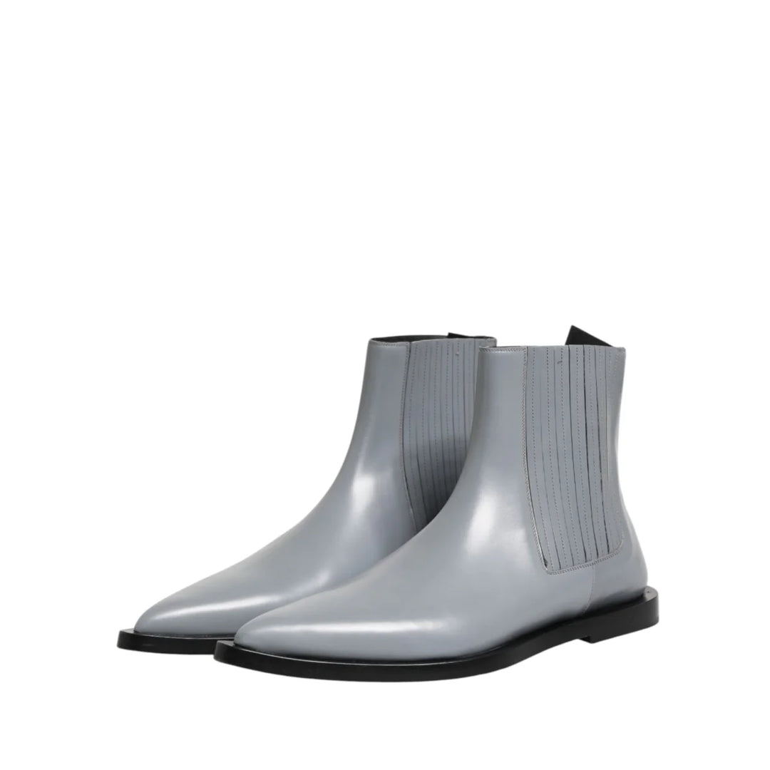 Dolce &amp; Gabbana Light Gray Chelsea Short Ankle Boots Shoes