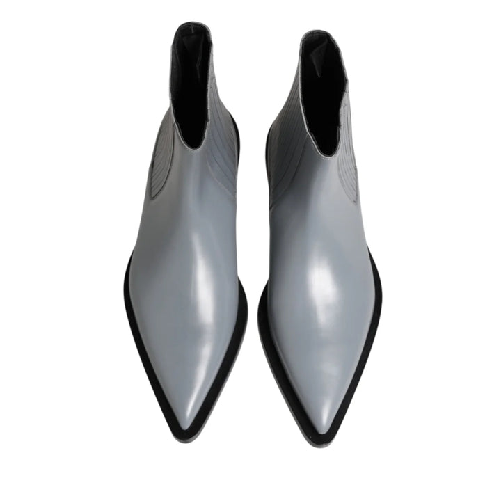 Dolce &amp; Gabbana Light Gray Chelsea Short Ankle Boots Shoes