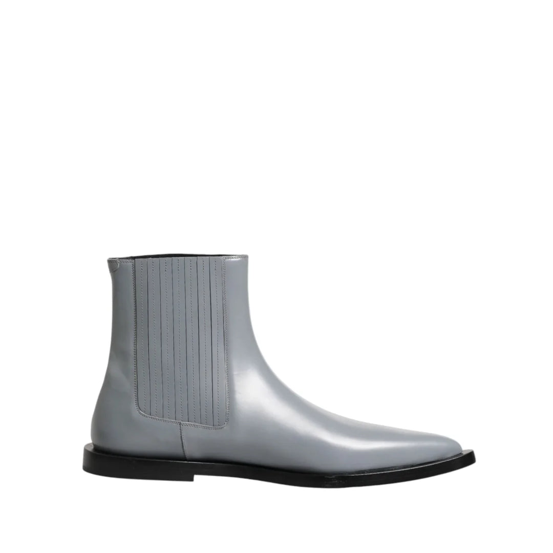 Dolce &amp; Gabbana Light Gray Chelsea Short Ankle Boots Shoes