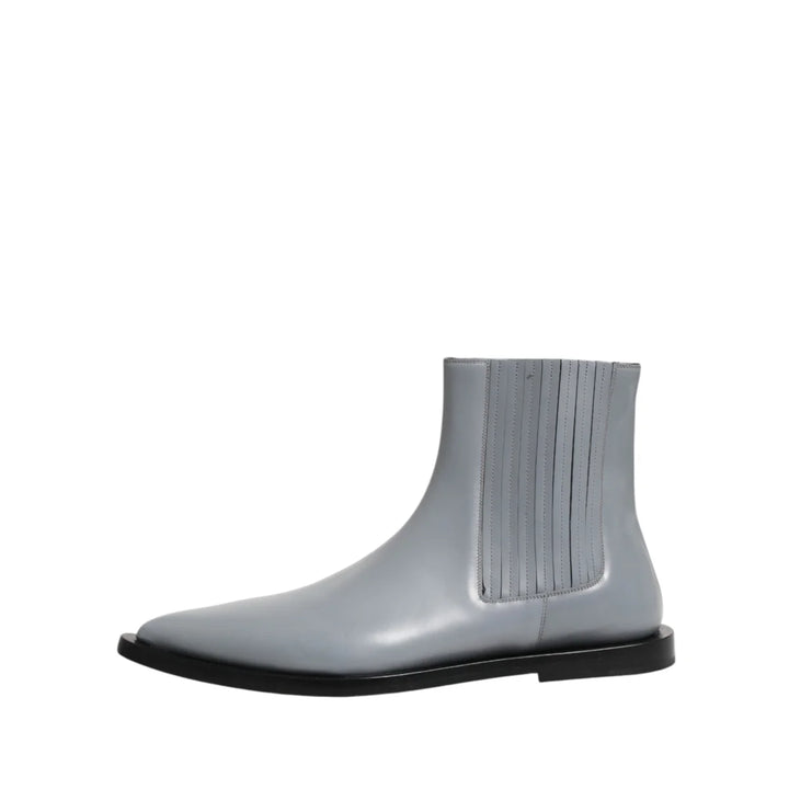 Dolce &amp; Gabbana Light Gray Chelsea Short Ankle Boots Shoes
