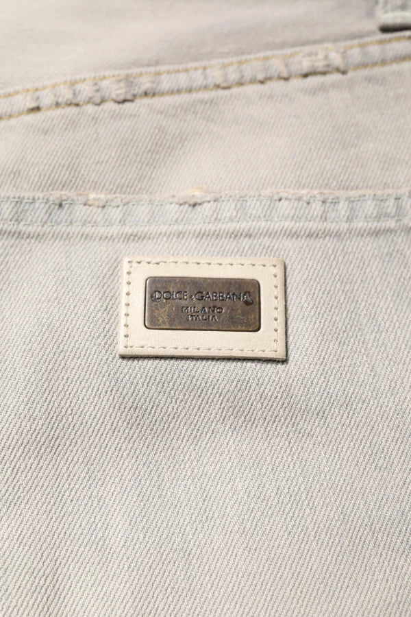 Dolce &amp; Gabbana Light Gray Cotton Skinny Denim Jeans