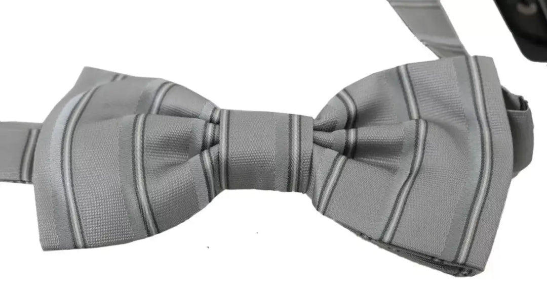 Dolce &amp; Gabbana Light Gray Lining Adjustable Neck Butterfly Bow Tie