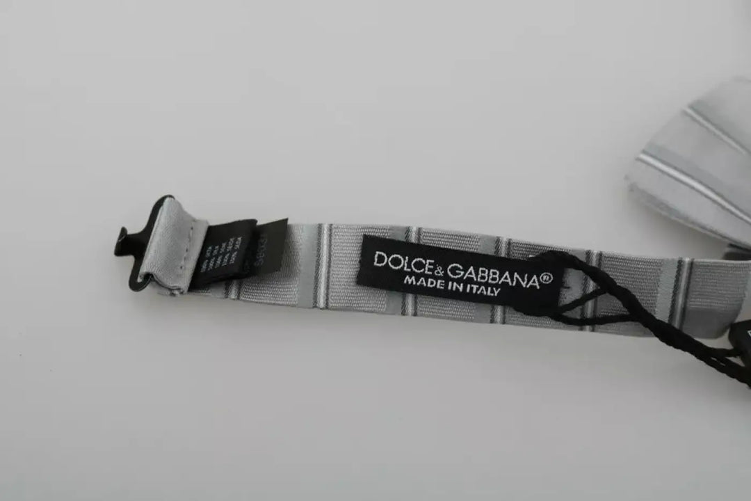 Dolce &amp; Gabbana Light Gray Lining Adjustable Neck Butterfly Bow Tie