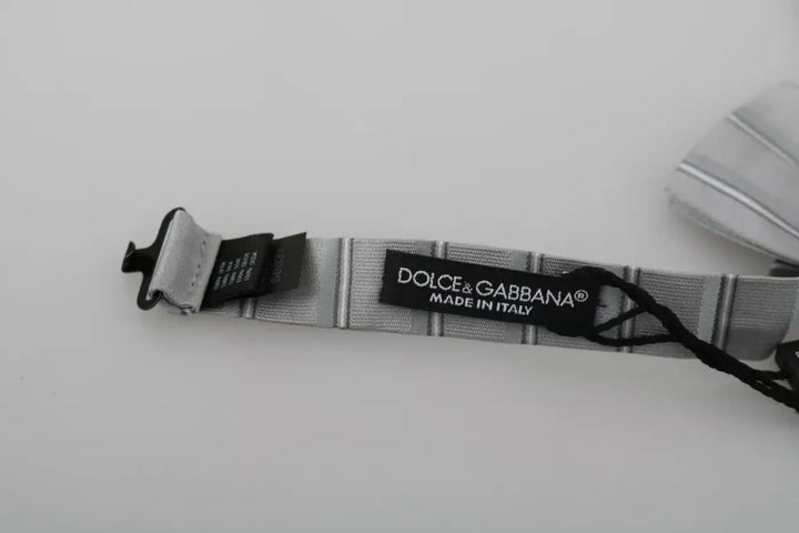 Dolce &amp; Gabbana Light Gray Lining Adjustable Neck Butterfly Bow Tie