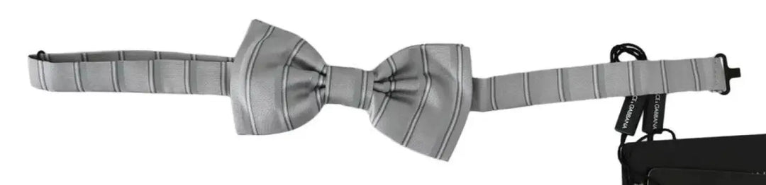 Dolce &amp; Gabbana Light Gray Lining Adjustable Neck Butterfly Bow Tie
