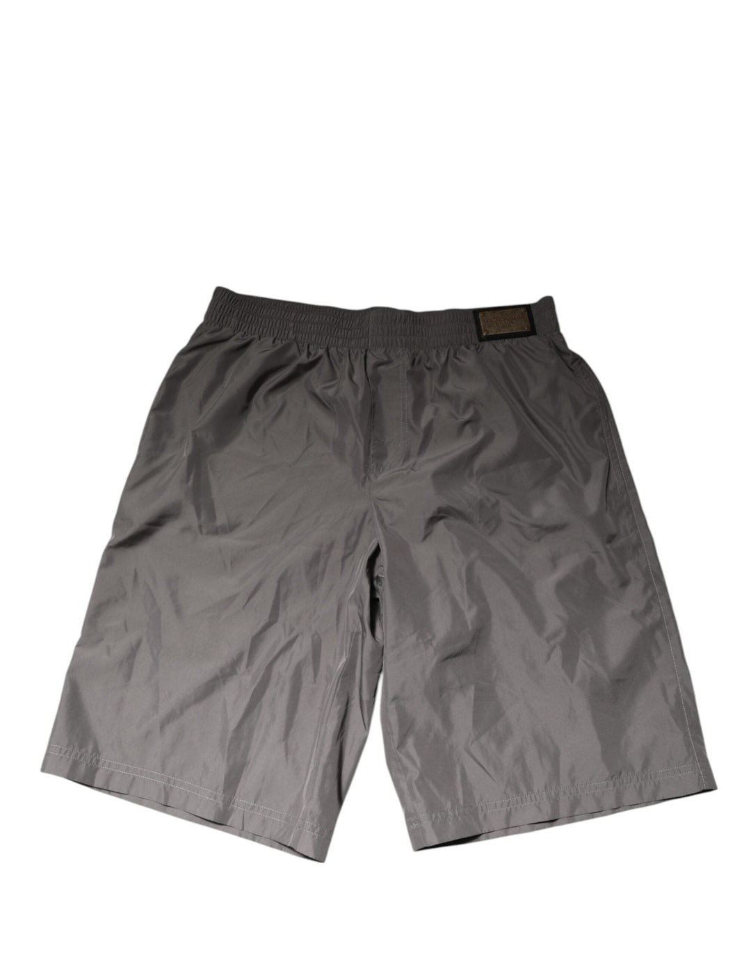 Dolce &amp; Gabbana Light Gray Nylon Elastic Waist Shorts Swimwear
