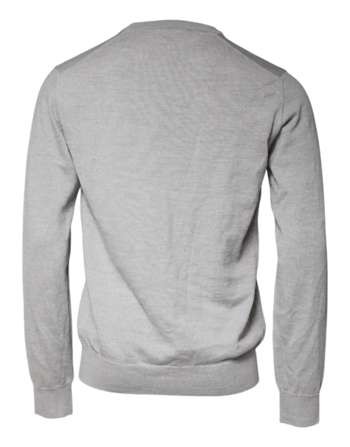 Dolce &amp; Gabbana Light Gray Wool Crew Neck Pullover Sweater