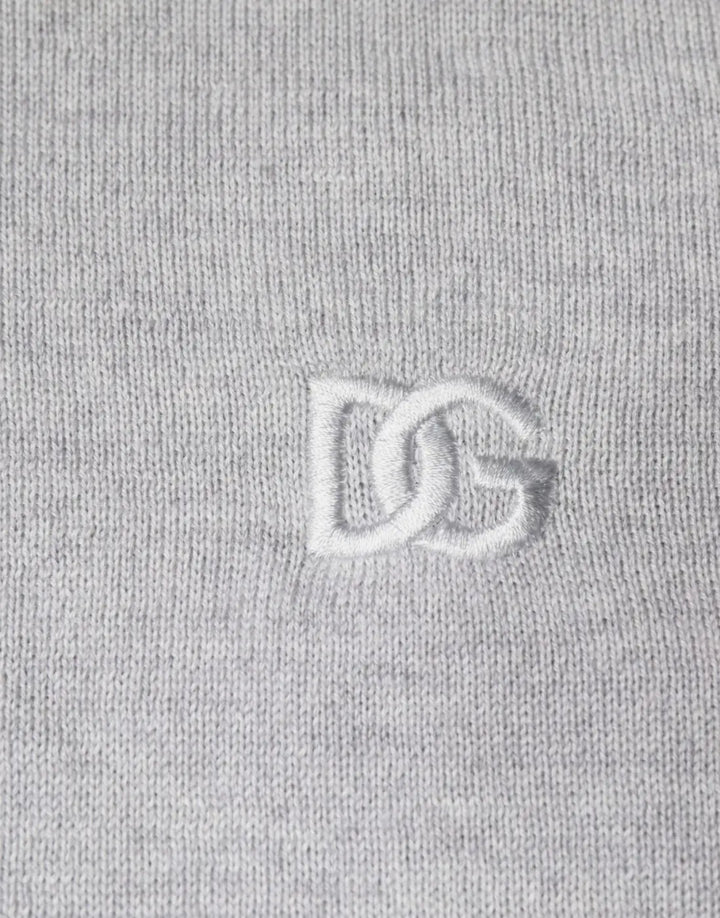 Dolce &amp; Gabbana Light Gray Wool Crew Neck Pullover Sweater