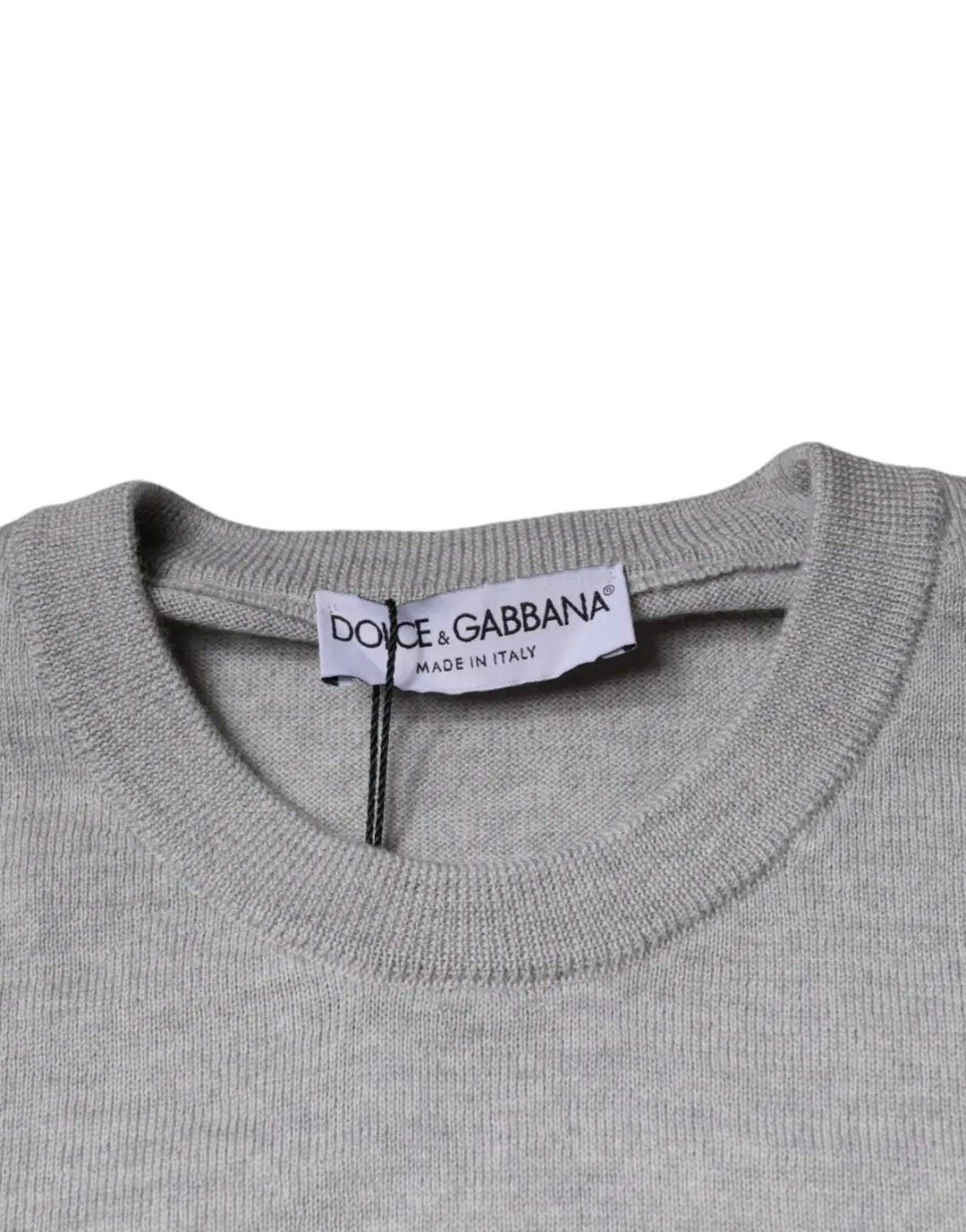 Dolce &amp; Gabbana Light Gray Wool Crew Neck Pullover Sweater