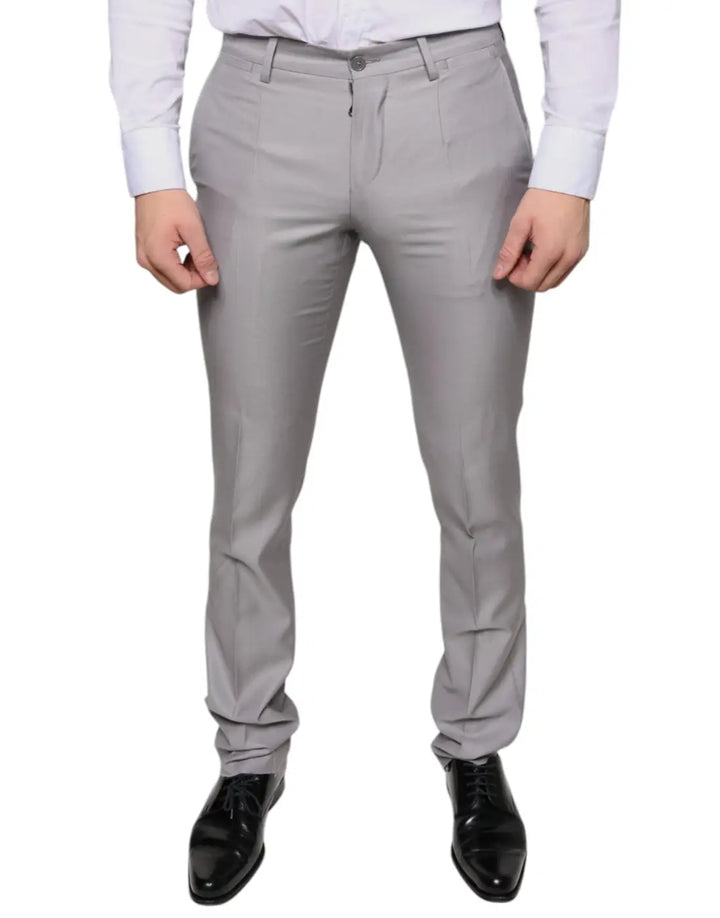 Dolce &amp; Gabbana Light Gray Wool Dress Pants