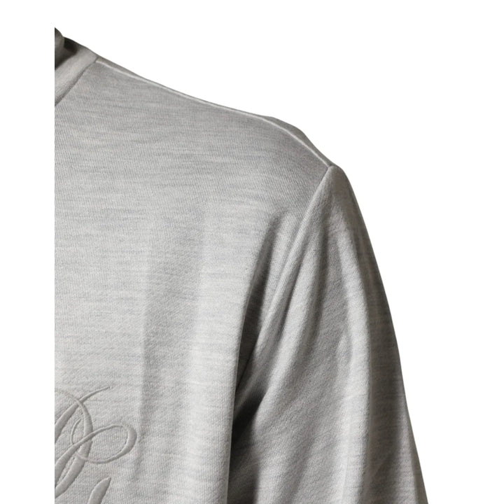Dolce &amp; Gabbana Light Gray Zipped Cardigan in Soft Cotton