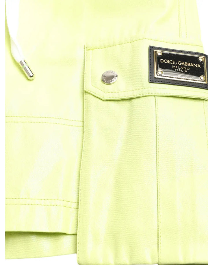 Dolce &amp; Gabbana Light Green Cotton Men Cargo Bermuda Shorts