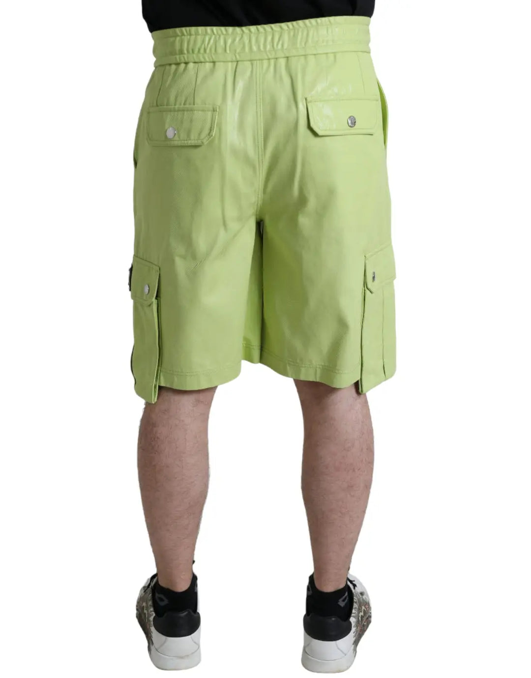 Dolce &amp; Gabbana Light Green Cotton Men Cargo Bermuda Shorts