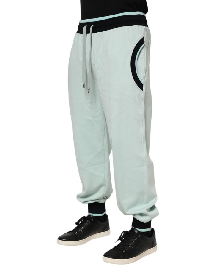 Dolce &amp; Gabbana Light Green Cotton Men Jogger Sweatpants Pants
