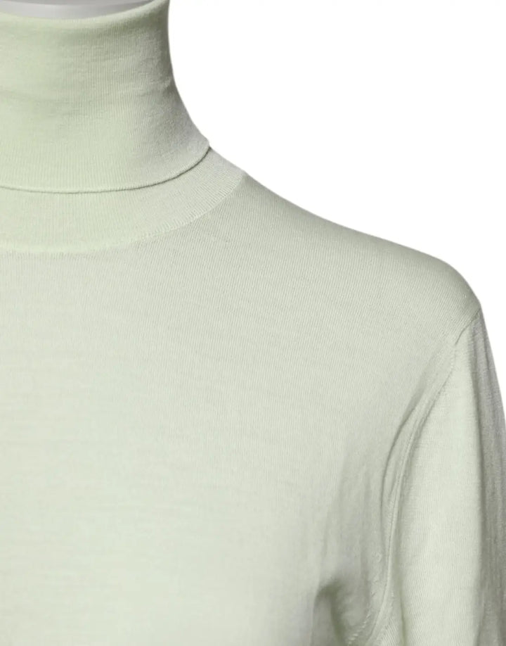 Dolce &amp; Gabbana Light Green Wool Turtleneck Pullover Sweater