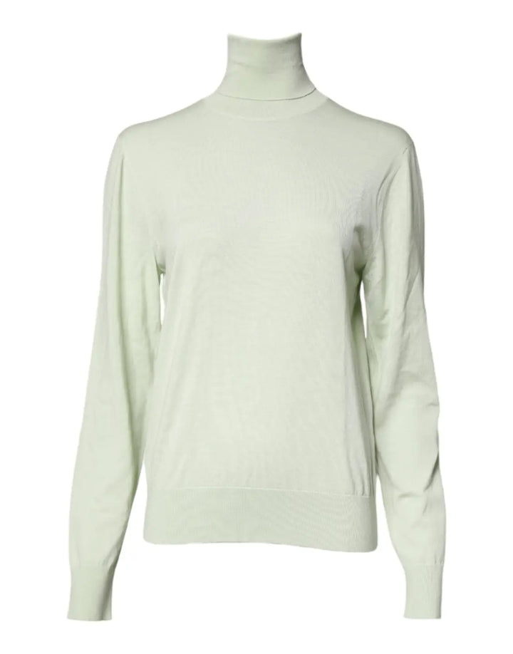 Dolce &amp; Gabbana Light Green Wool Turtleneck Pullover Sweater