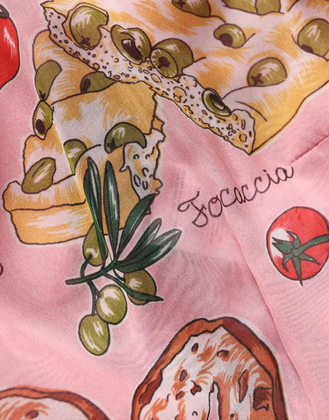 Dolce &amp; Gabbana Light Pink Bread Print Pleated Maxi Dress