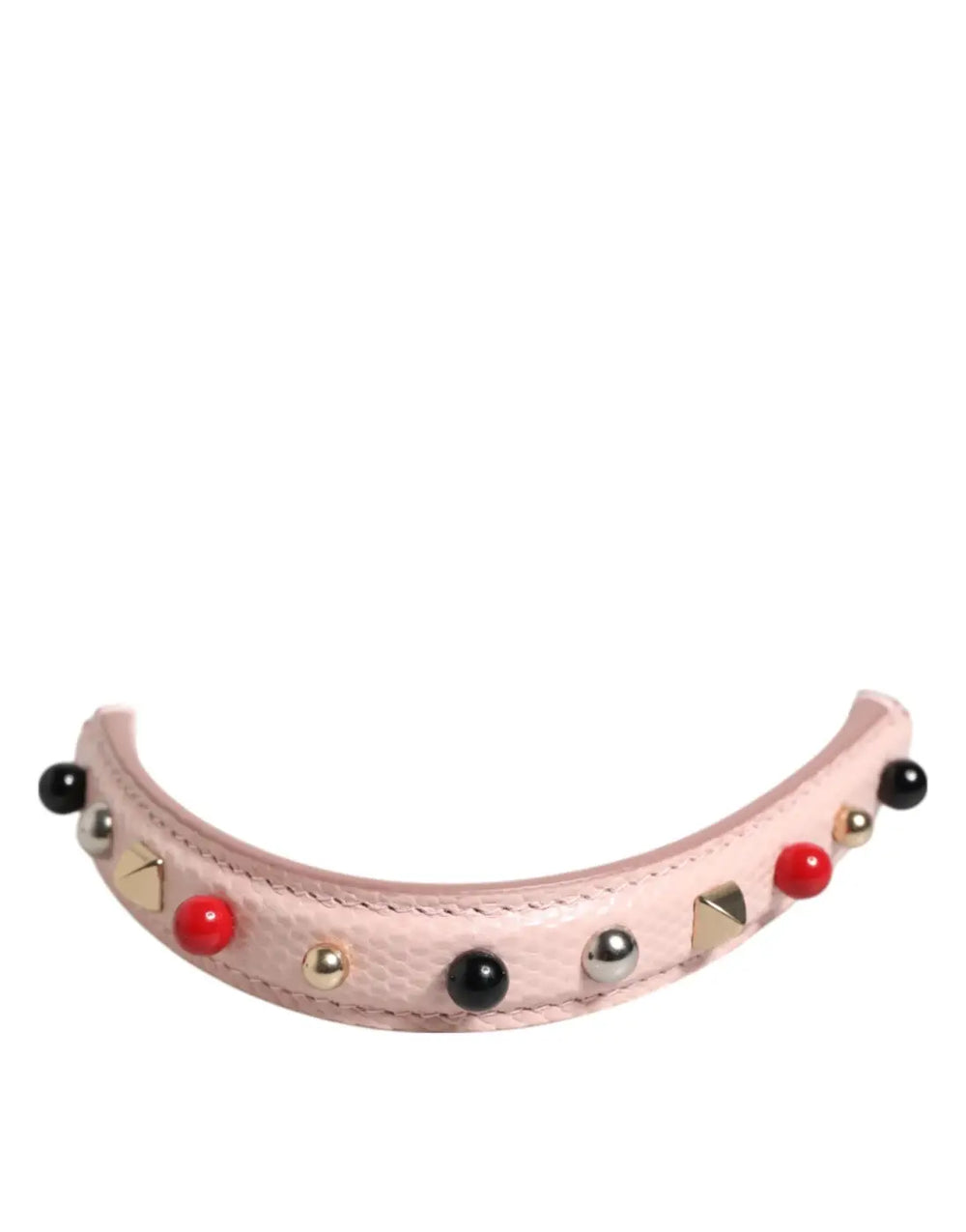 Dolce & Gabbana - Light Pink Embellished Leather Bag Handle Shoulder Strap