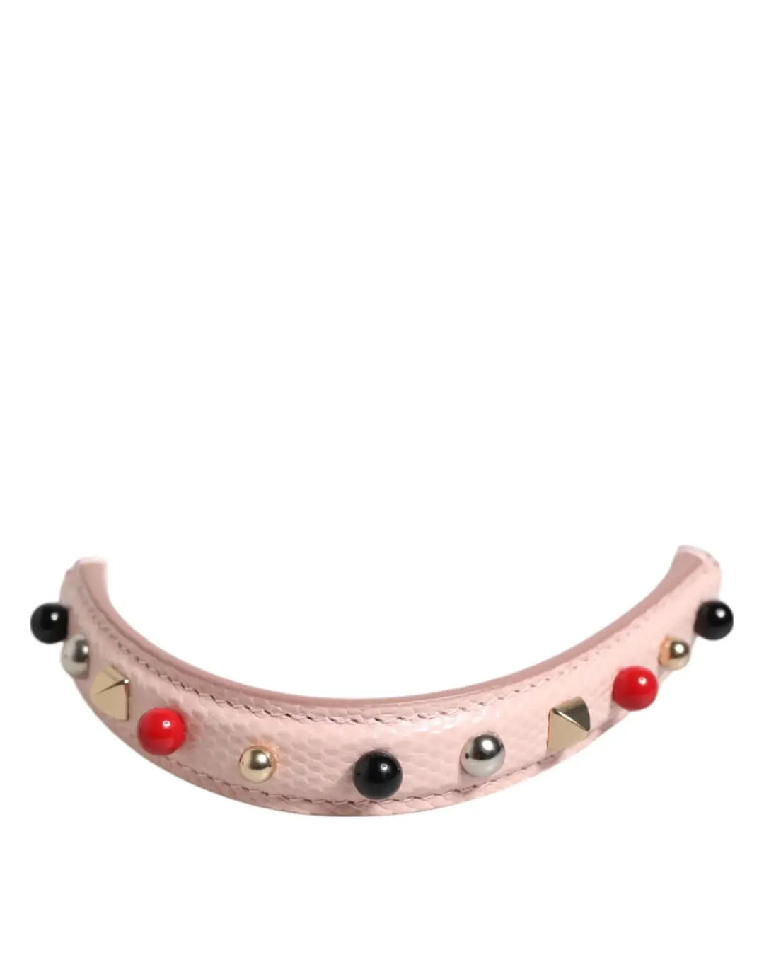 Dolce &amp; Gabbana Light Pink Embellished Leather Bag Handle Shoulder Strap