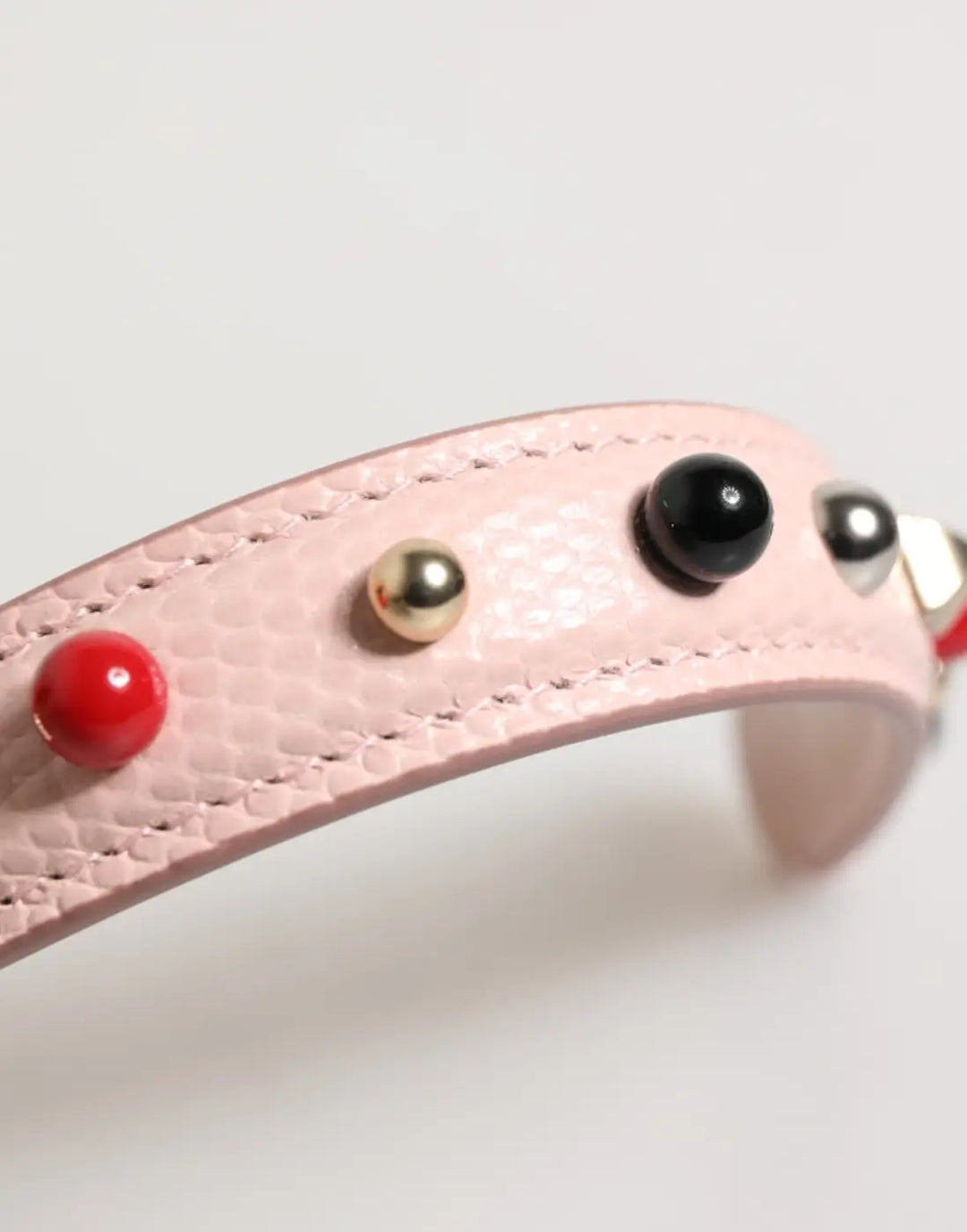Dolce &amp; Gabbana Light Pink Embellished Leather Bag Handle Shoulder Strap