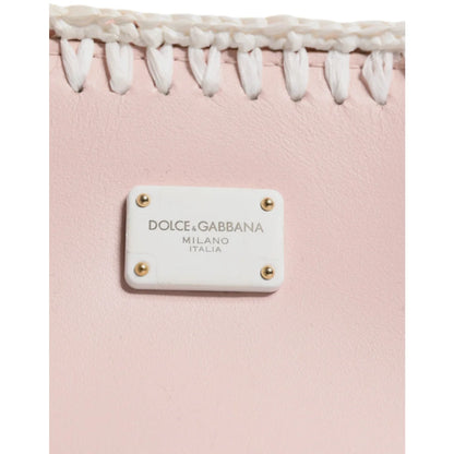 Dolce & Gabbana Light Pink Leather Crossbody Bag with Gold Hardware