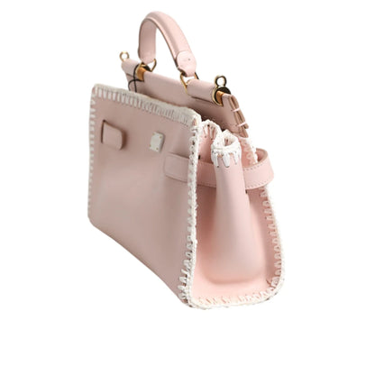 Dolce & Gabbana Light Pink Leather Crossbody Bag with Gold Hardware