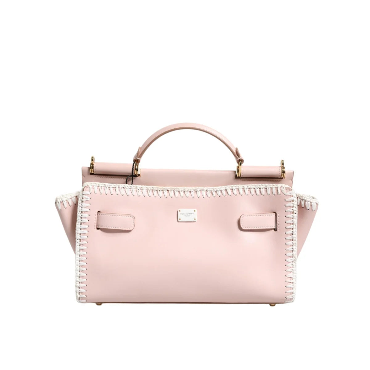 Dolce & Gabbana Light Pink Leather Crossbody Bag with Gold Hardware