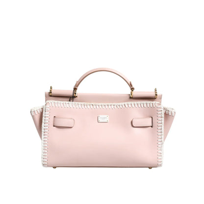 Dolce & Gabbana Light Pink Leather Crossbody Bag with Gold Hardware