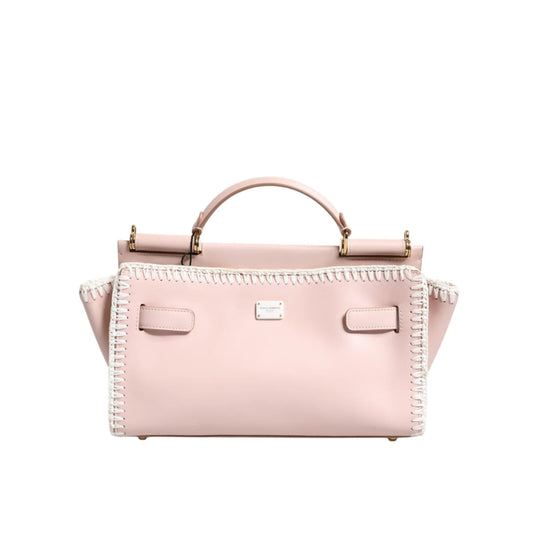 Dolce & Gabbana Light Pink Leather Crossbody Bag with Gold Hardware
