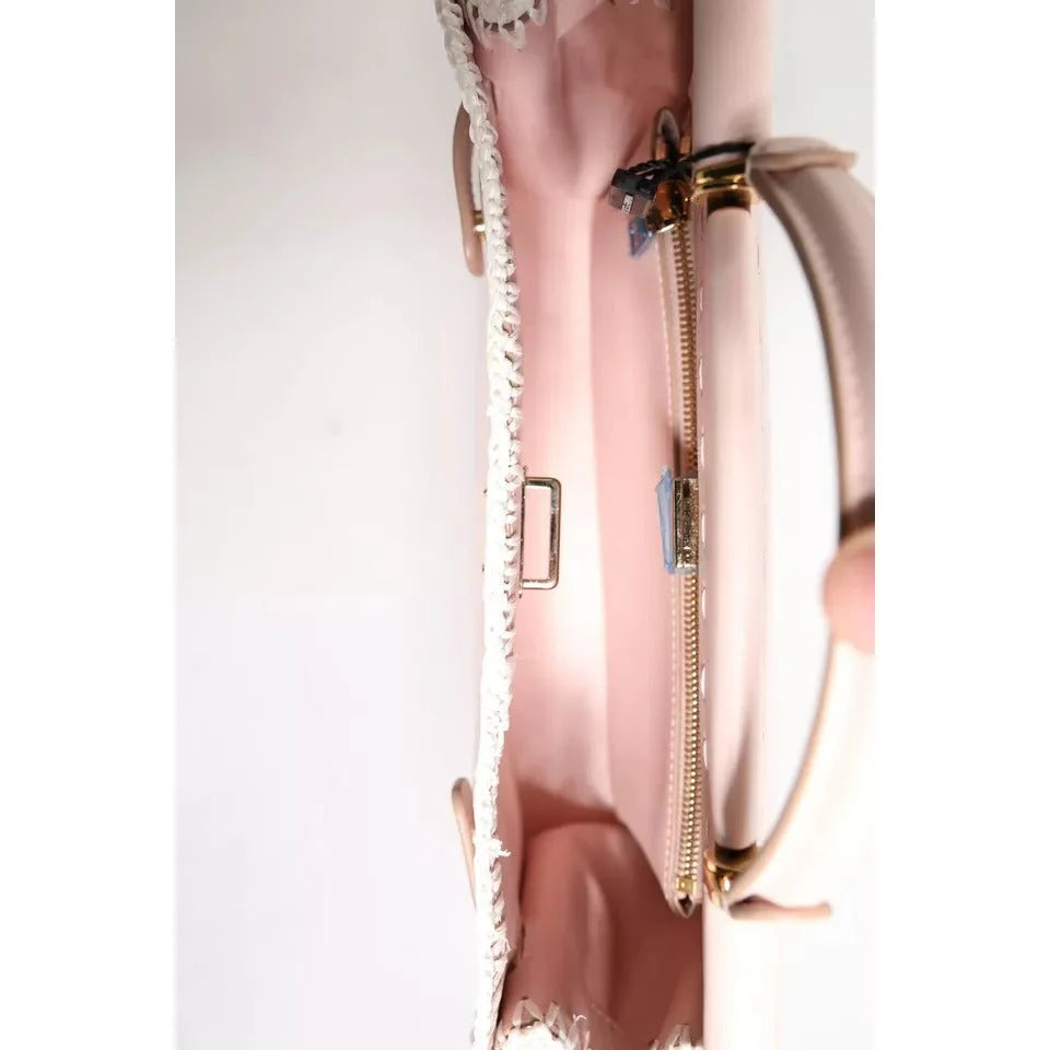Dolce & Gabbana Light Pink Leather Crossbody Bag with Gold Hardware