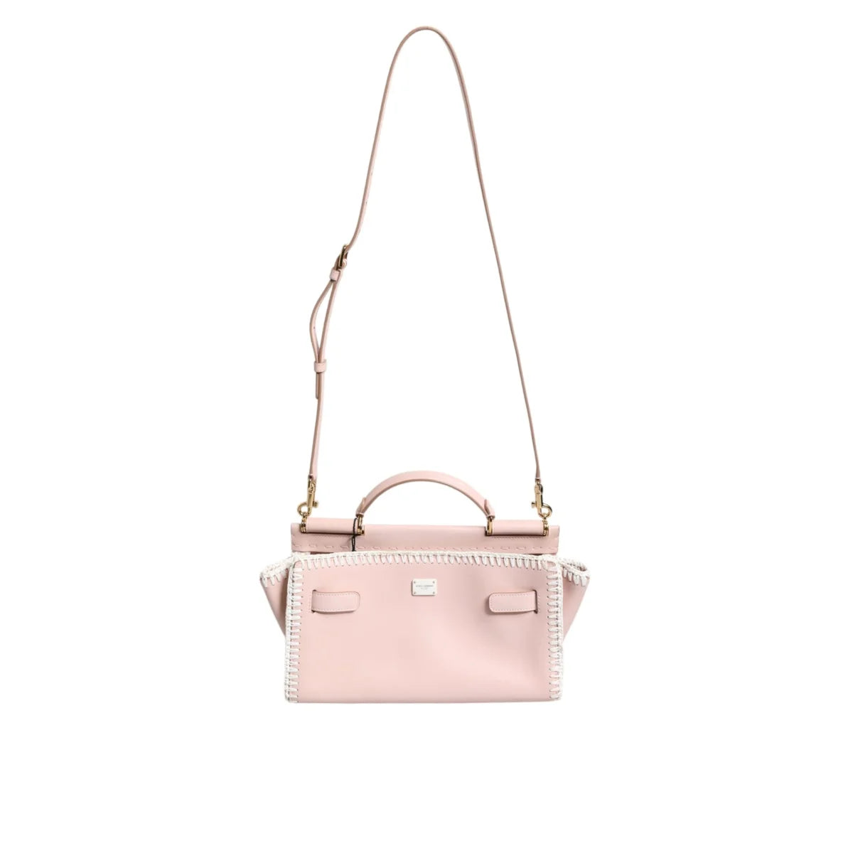Dolce & Gabbana Light Pink Leather Crossbody Bag with Gold Hardware