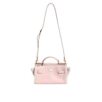 Dolce & Gabbana Light Pink Leather Crossbody Bag with Gold Hardware