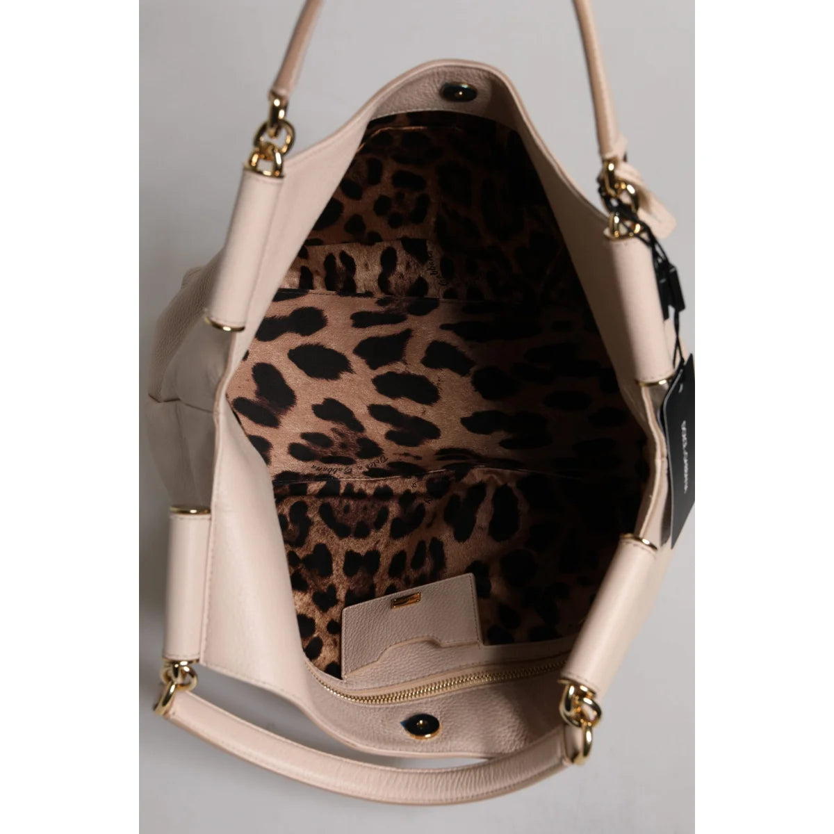 Dolce Gabbana Light Pink Logo Plaque Tote Bag for Women &