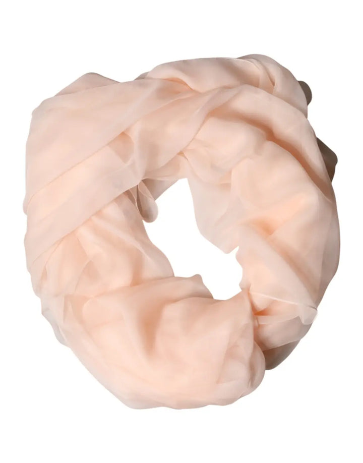 Dolce &amp; Gabbana Light Pink Stole Silk Neck Wrap Shawl Scarf