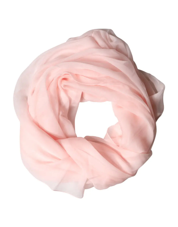 Dolce &amp; Gabbana Light Pink Stole Silk Neck Wrap Shawl Scarf