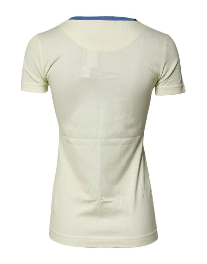 Dolce &amp; Gabbana Light Yellow Cotton Short Sleeve T-shirt