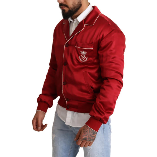 Dolce & Gabbana Logo Bomber Jacket in Vibrant Red