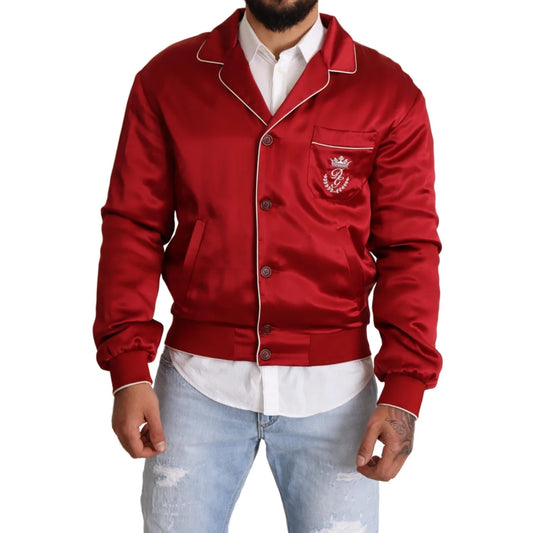 Dolce & Gabbana Logo Bomber Jacket in Vibrant Red