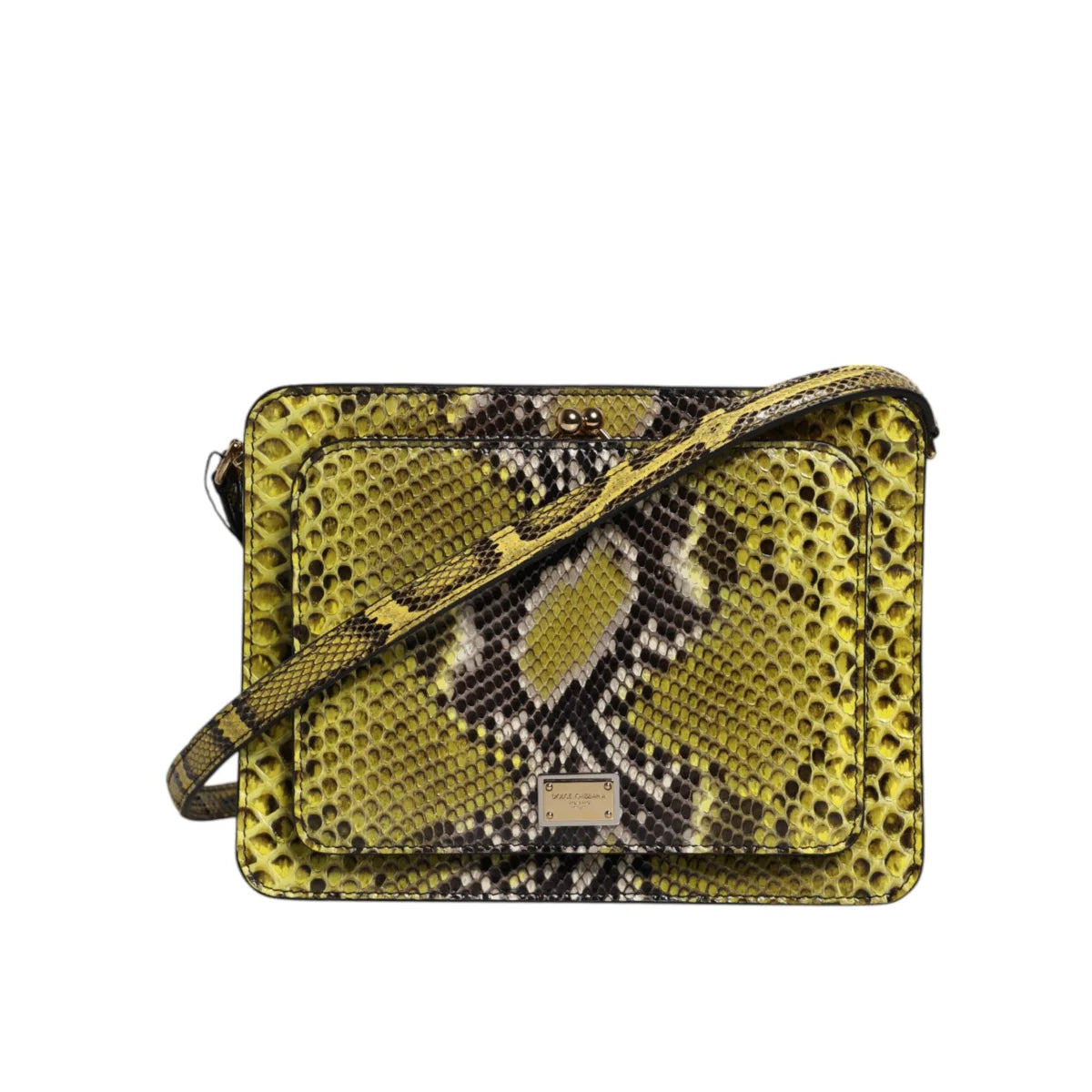 Dolce Gabbana Logo Crossbody Bag with Gold DG Plaque &