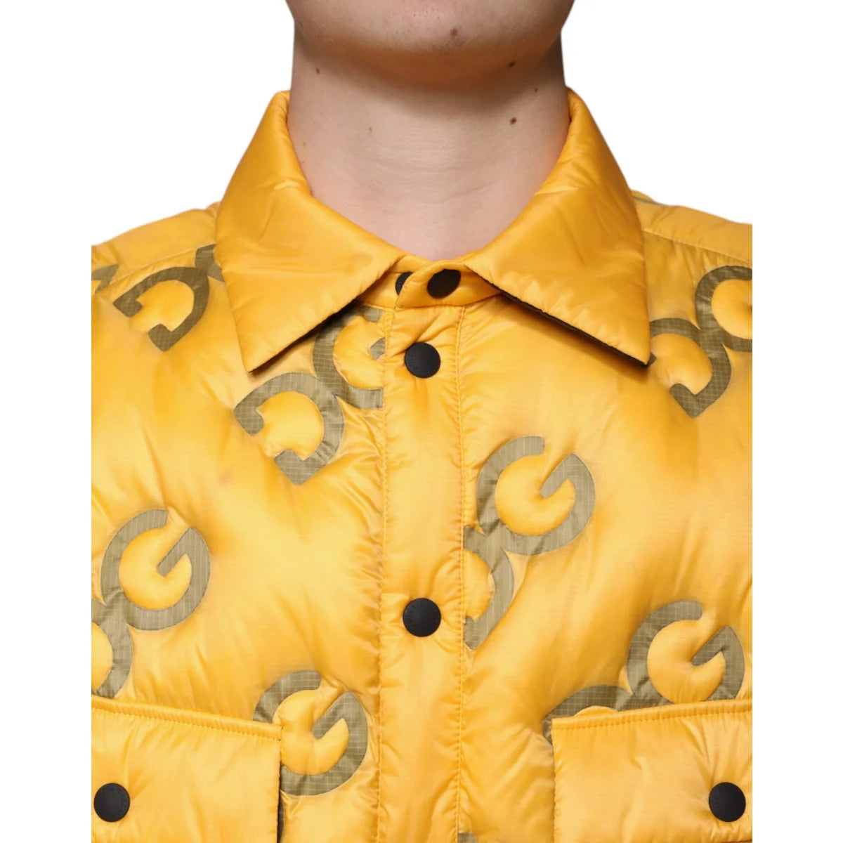 Dolce & Gabbana Logo Mania Blouson Jacket with Padded Design Yellow