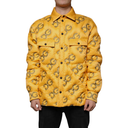 Dolce & Gabbana Logo Mania Blouson Jacket with Padded Design Yellow