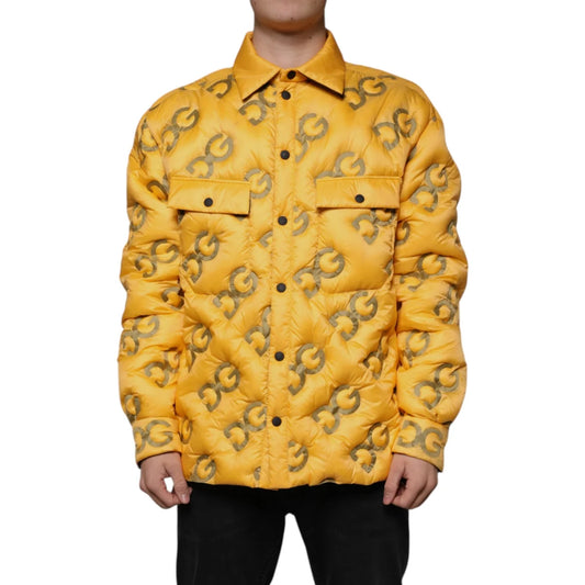 Dolce & Gabbana Logo Mania Blouson Jacket with Padded Design Yellow